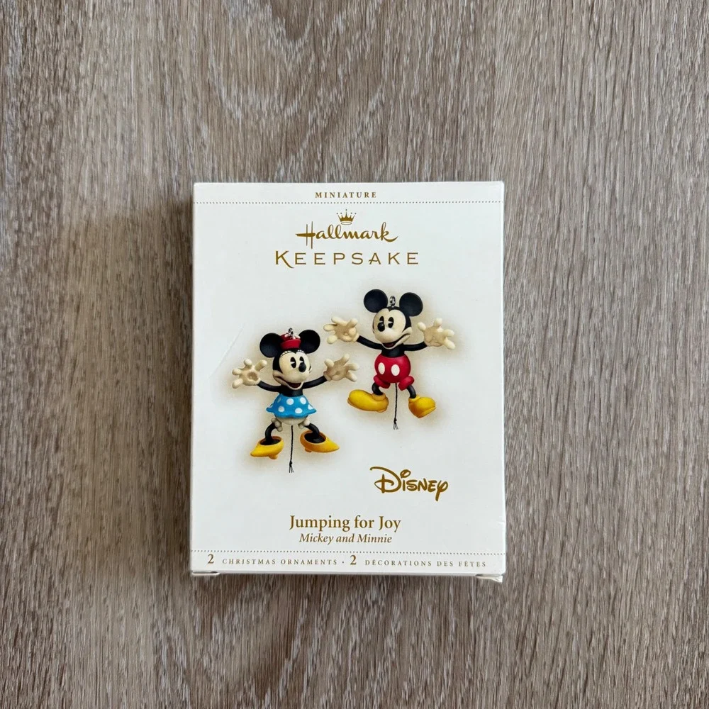 Hallmark Keepsake Disney Jumping for Joy Mickey Minnie Miniature Ornaments 2pc